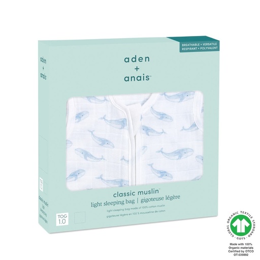 [ASGO10011] Saquito ligero de muselina algodón orgánico tog1.0 - Talla 6-18 meses (Oceanic Blue)