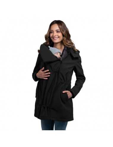 Abrigo de porteo y premamá Wombat Shell Negro