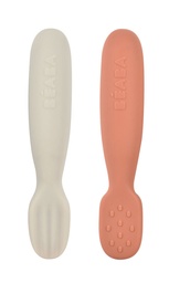 [913579] Béaba juego de 2 pre-cuchara de silicona (Terracota/Gris)