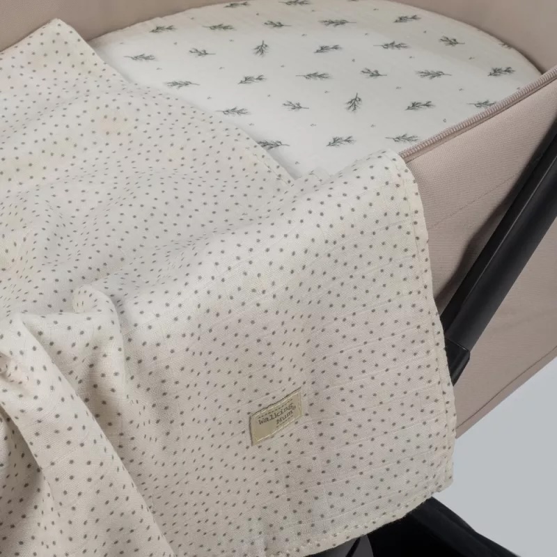 Set de Sábana bajera ajustable para capazo + muselina Mimosa