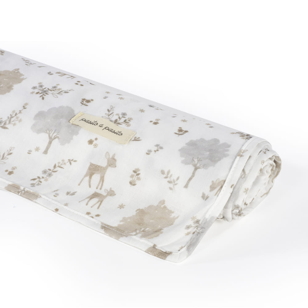 Sábana ajustable cuco + Muselina Nara Pasito a Pasito