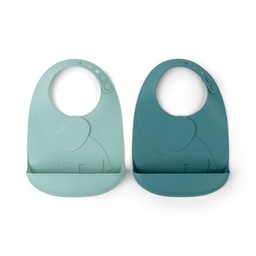 [1329511] Pack 2 baberos silicona con bolsillo Done By Deer (Ozzo Rosa)