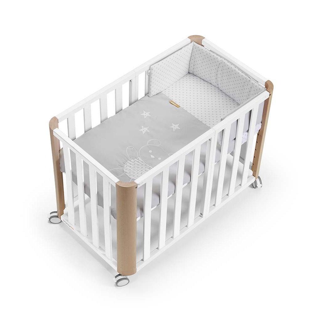 Minicuna DOCO Sleeping PLUS++ con colchón, nórdico, protector y bajera
