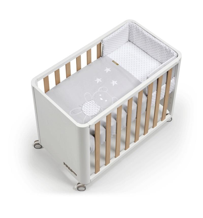 Minicuna 90x50 DOCO Sleeping STYLE con colchón, nórdico, protector y bajera