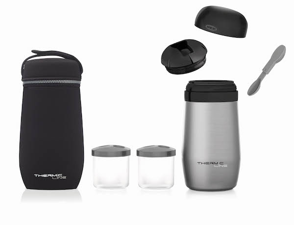 Termo para sólidos 1L con dos compartimentos de 220ml Jané 