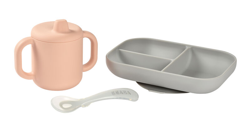 Béaba set vajilla + taza 100% silicona