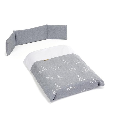 Conjunto Nórdico + Protector para Minicuna DOCO 90x50