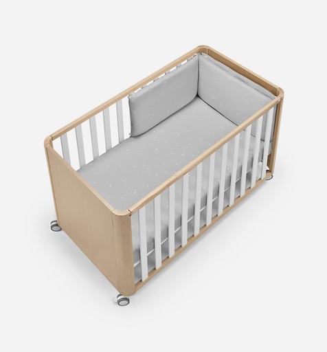 Cuna 120x60 DOCO Sleeping WOOD con colchón, colcha y protector