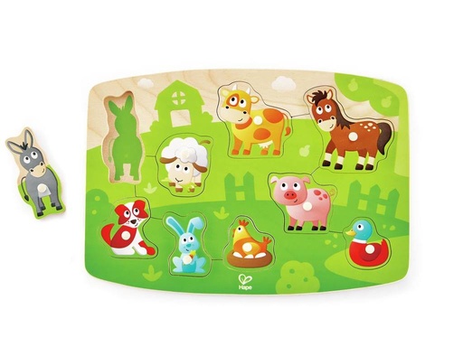 [E1408] Puzzle de la Granja con Pinzas HAPE