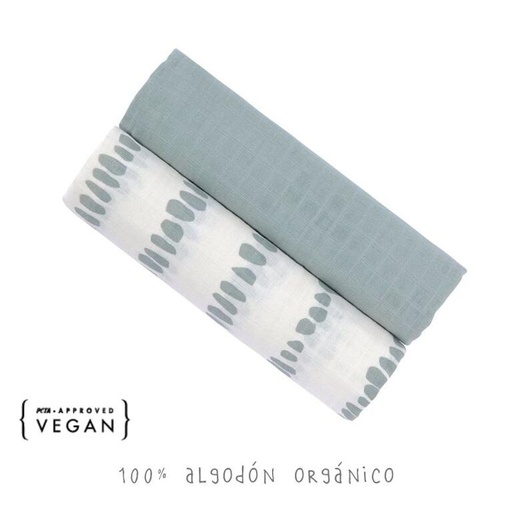 [1312012293] Pack 2 muselinas S&B Silver Grey 120x120cm LÄSSIG