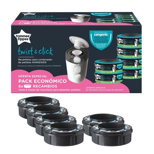 [85636411] Pack económico - 6 recambios Sangenic Twist & Click