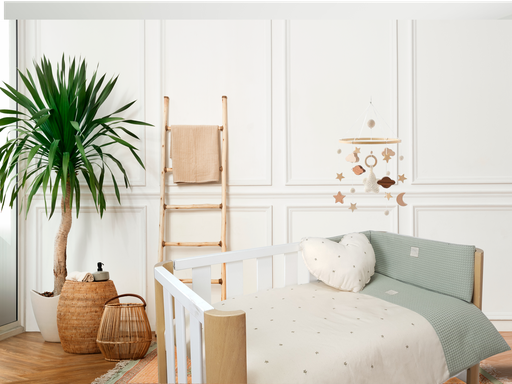 LIT/FLOWERS6009. protector de minicuna 90*50