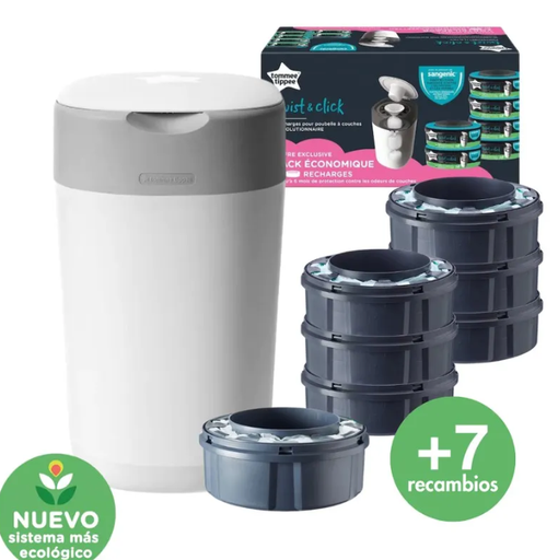 Megapack Ahorro contenedor Sangenic Twist&Click + 7 recambios